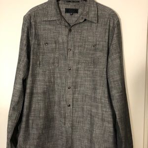 Men's Grey Cotton Casual Long Sleeve Shirt by 2/Men